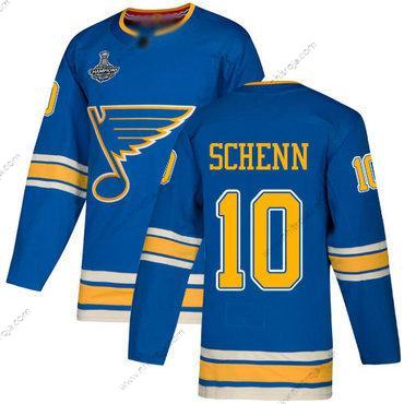 Herrar Blues #10 Brayden Schenn Blå Alternativ Autentisk Stanley Cup Champions Stitched Hockey Tröjor