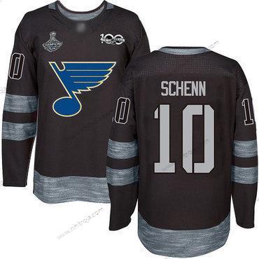 Herrar Blues #10 Brayden Schenn Svart 1917-2017 100th Jubileum Stanley Cup Champions Stitched Hockey Tröjor