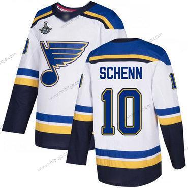 Herrar Blues #10 Brayden Schenn Vit Road Autentisk Stanley Cup Champions Stitched Hockey Tröjor