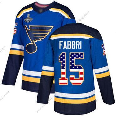 Herrar Blues #15 Robby Fabbri Blå Autentisk USA Flag Stanley Cup Champions Stitched Hockey Hemma Tröjor