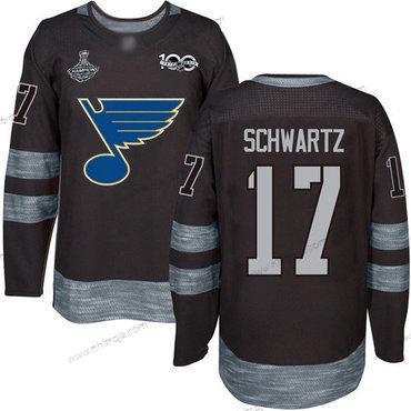 Herrar Blues #17 Jaden Schwartz Svart 1917-2017 100th Jubileum Stanley Cup Champions Stitched Hockey Tröjor