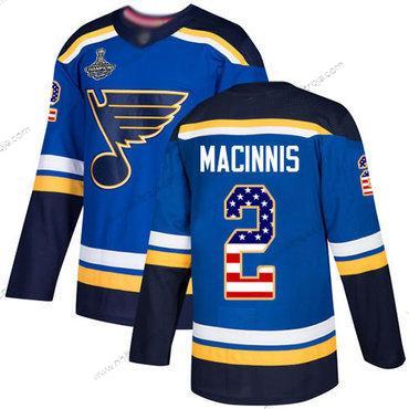 Herrar Blues #2 Al Macinnis Blå Autentisk USA Flag Stanley Cup Champions Stitched Hockey Hemma Tröjor