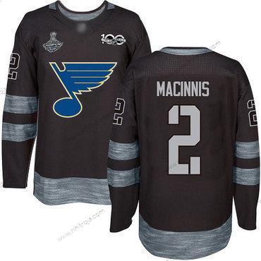 Herrar Blues #2 Al Macinnis Svart 1917-2017 100th Jubileum Stanley Cup Champions Stitched Hockey Tröjor