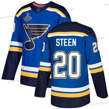 Herrar Blues #20 Alexander Steen Blå Autentisk Stanley Cup Champions Stitched Hockey Hemma Tröjor