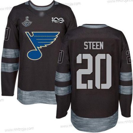 Herrar Blues #20 Alexander Steen Svart 1917-2017 100th Jubileum Stanley Cup Champions Stitched Hockey Tröjor