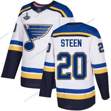 Herrar Blues #20 Alexander Steen Vit Road Autentisk Stanley Cup Champions Stitched Hockey Tröjor