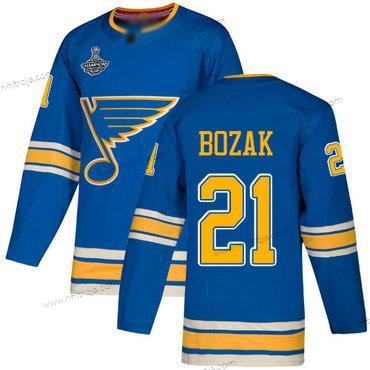 Herrar Blues #21 Tyler Bozak Blå Alternativ Autentisk Stanley Cup Champions Stitched Hockey Tröjor