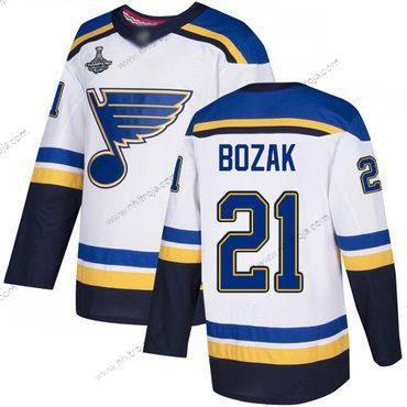 Herrar Blues #21 Tyler Bozak Vit Road Autentisk Stanley Cup Champions Stitched Hockey Tröjor