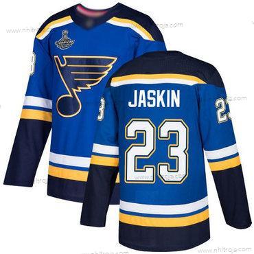 Herrar Blues #23 Dmitrij Jaskin Blå Autentisk Stanley Cup Champions Stitched Hockey Hemma Tröjor