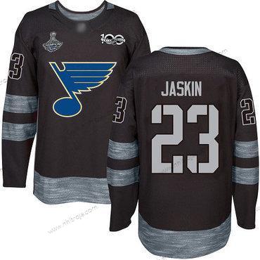 Herrar Blues #23 Dmitrij Jaskin Svart 1917-2017 100th Jubileum Stanley Cup Champions Stitched Hockey Tröjor