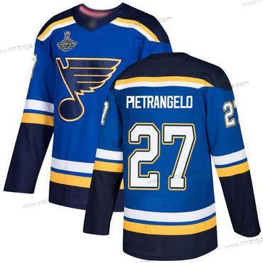 Herrar Blues #27 Alex Pietrangelo Blå Autentisk Stanley Cup Champions Stitched Hockey Hemma Tröjor