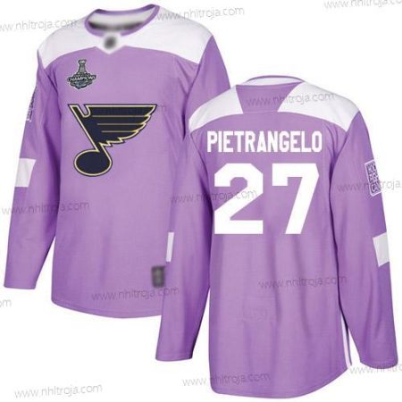 Herrar Blues #27 Alex Pietrangelo Lila Autentisk Bekämpar cancer Stanley Cup Champions Stitched Hockey Tröjor