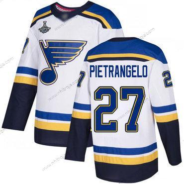 Herrar Blues #27 Alex Pietrangelo Vit Road Autentisk Stanley Cup Champions Stitched Hockey Tröjor