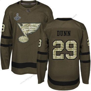 Herrar Blues #29 Vince Dunn Grön Salute to Service Stanley Cup Champions Stitched Hockey Tröjor