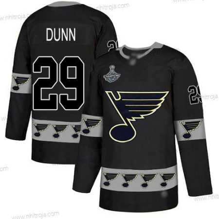 Herrar Blues #29 Vince Dunn Svart Autentisk Team Logo Stanley Cup Champions Stitched Hockey Tröjor