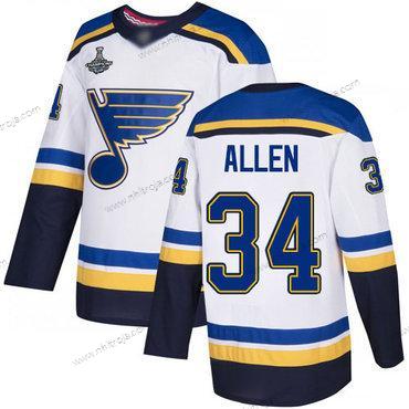 Herrar Blues #34 Jake Allen Vit Road Autentisk Stanley Cup Champions Stitched Hockey Tröjor