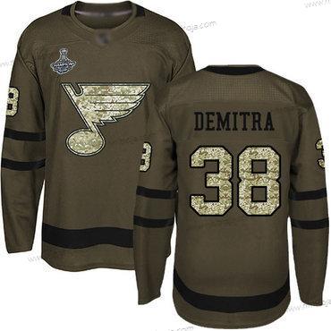 Herrar Blues #38 Pavol Demitra Grön Salute to Service Stanley Cup Champions Stitched Hockey Tröjor