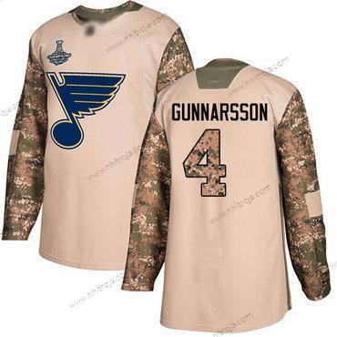 Herrar Blues #4 Carl Gunnarsson Camo Autentisk 2017 Veterans Day Stanley Cup Champions Stitched Hockey Tröjor