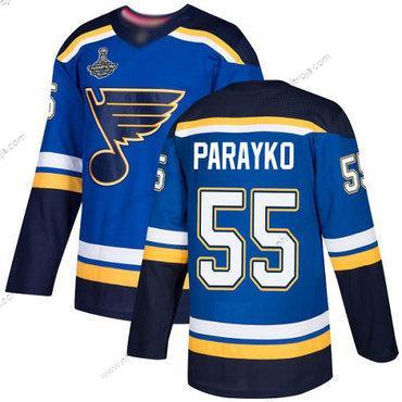 Herrar Blues #55 Colton Parayko Blå Autentisk Stanley Cup Champions Stitched Hockey Hemma Tröjor