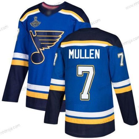 Herrar Blues #7 Joe Mullen Blå Autentisk Stanley Cup Champions Stitched Hockey Hemma Tröjor