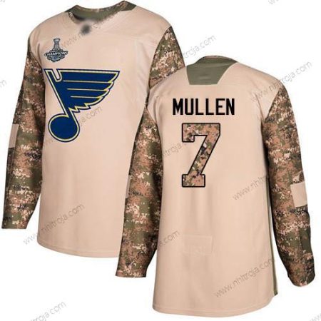 Herrar Blues #7 Joe Mullen Camo Autentisk 2017 Veterans Day Stanley Cup Champions Stitched Hockey Tröjor