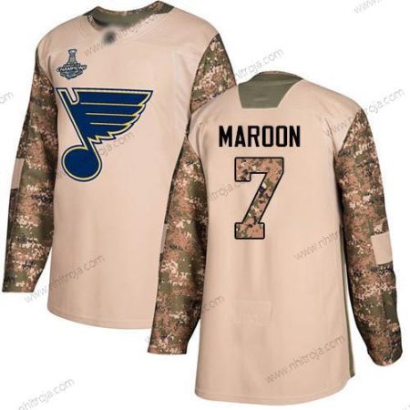 Herrar Blues #7 Patrick Maroon Camo Autentisk 2017 Veterans Day Stanley Cup Champions Stitched Hockey Tröjor