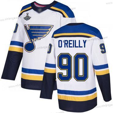 Herrar Blues #90 Ryan O’Reilly Vit Road Autentisk Stanley Cup Champions Stitched Hockey Tröjor