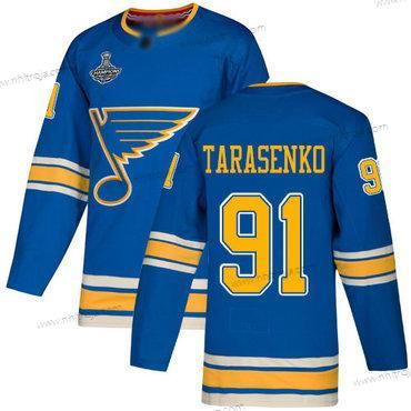 Herrar Blues #91 Vladimir Tarasenko Blå Alternativ Autentisk Stanley Cup Champions Stitched Hockey Tröjor