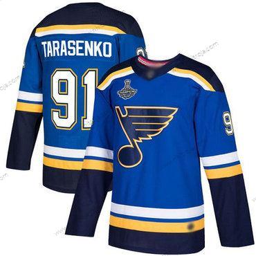 Herrar Blues #91 Vladimir Tarasenko Blå Autentisk Stanley Cup Champions Stitched Hockey Hemma Tröjor