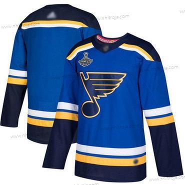 Herrar Blues Blank Blå Autentisk Stanley Cup Champions Stitched Hockey Hemma Tröjor