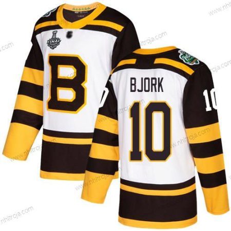 Herrar Boston Bruins #10 Anders Bjork Vit Autentisk 2019 Vinter Klassisk 2019 Stanley Cup Final Bound Stitched Hockey Tröjor