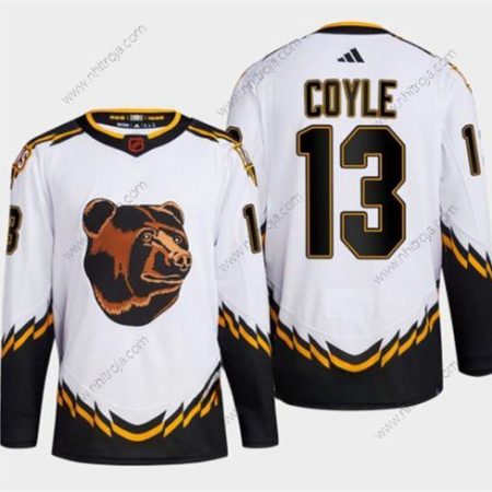 Herrar Boston Bruins #13 Charlie Coyle Vit 2022-23 Omvänd Retro Stitched Tröjor