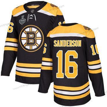 Herrar Boston Bruins #16 Derek Sanderson Svart Autentisk 2019 Stanley Cup Final Bound Stitched Hockey Hemma Tröjor