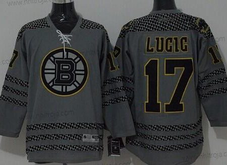 Herrar Boston Bruins #17 Milan Lucic Charcoal Grå Tröjor