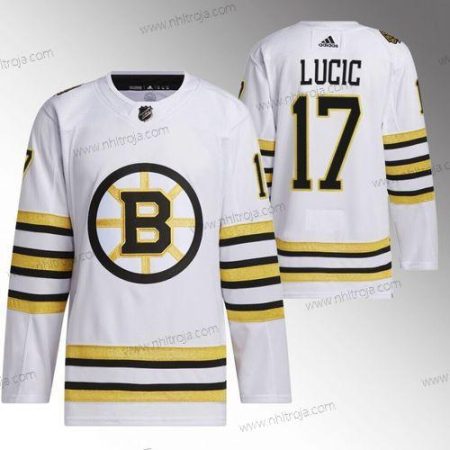 Herrar Boston Bruins #17 Milan Lucic Vit 100th Jubileum Stitched Tröjor