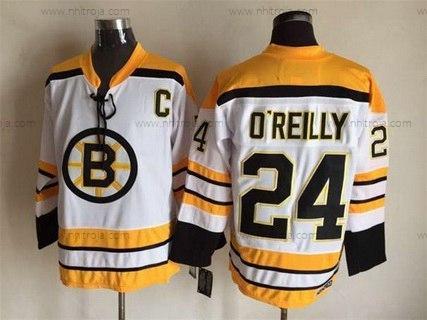 Herrar Boston Bruins #24 Terry O’Reilly 1968-69 Vit CCM Vintage Tröjor