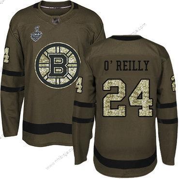 Herrar Boston Bruins #24 Terry O’Reilly Grön Salute to Service 2019 Stanley Cup Final Bound Stitched Hockey Tröjor