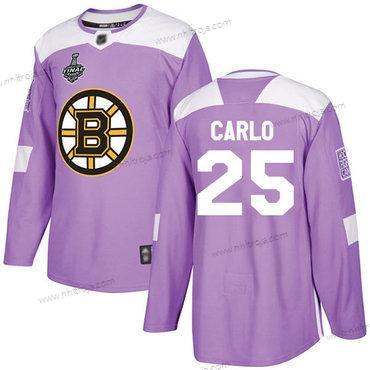 Herrar Boston Bruins #25 Brandon Carlo Lila Autentisk Bekämpar cancer 2019 Stanley Cup Final Bound Stitched Hockey Tröjor