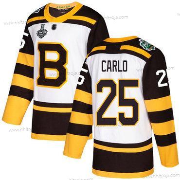 Herrar Boston Bruins #25 Brandon Carlo Vit Autentisk 2019 Vinter Klassisk 2019 Stanley Cup Final Bound Stitched Hockey Tröjor