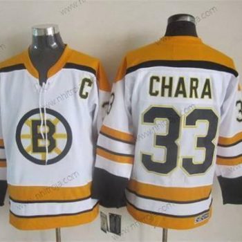 Herrar Boston Bruins #33 Zdeno Chara 2007-08 Vit CCM Vintage Tröjor