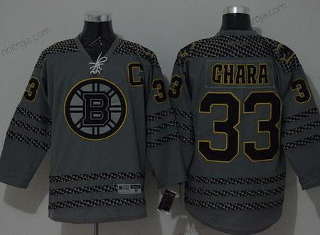 Herrar Boston Bruins #33 Zdeno Chara Charcoal Grå Tröjor