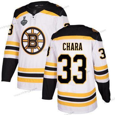 Herrar Boston Bruins #33 Zdeno Chara Vit Road Autentisk 2019 Stanley Cup Final Bound Stitched Hockey Tröjor