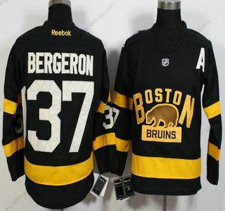 Herrar Boston Bruins #37 Patrice Bergeron Reebok Svart 2016 Vinter Klassisk Premier Tröjor