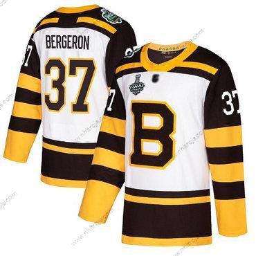 Herrar Boston Bruins #37 Patrice Bergeron Vit Autentisk 2019 Vinter Klassisk 2019 Stanley Cup Final Bound Stitched Hockey Tröjor