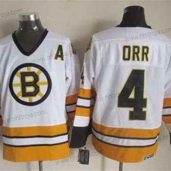 Herrar Boston Bruins #4 Bobby Orr 1981-82 Vit CCM Vintage Tröjor