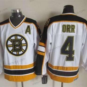 Herrar Boston Bruins #4 Bobby Orr 1996-97 Vit CCM Vintage Tröjor