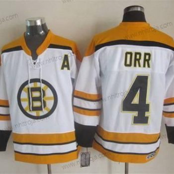 Herrar Boston Bruins #4 Bobby Orr 2007-08 Vit CCM Vintage Tröjor