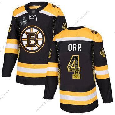 Herrar Boston Bruins #4 Bobby Orr Svart Autentisk 2019 Stanley Cup Final Bound Stitched Hockey Hemma Tröjor Version 2