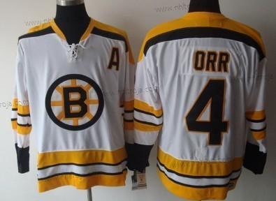 Herrar Boston Bruins #4 Bobby Orr Vit Retro CCM Tröjor