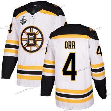 Herrar Boston Bruins #4 Bobby Orr Vit Road Autentisk 2019 Stanley Cup Final Bound Stitched Hockey Tröjor